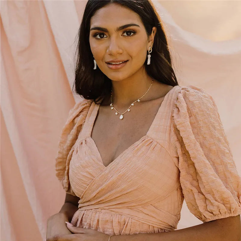 14K Gold Filled Baroque Pearl Choker Necklace