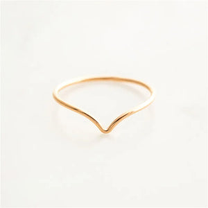 Real 14K Gold Filled Chevron Ring – Minimalist Boho Knuckle Jewelry