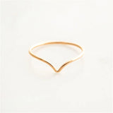 Real 14K Gold Filled Chevron Ring – Minimalist Boho Knuckle Jewelry