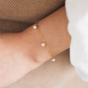 Vintage Baroque Pearl Bracelet – 14K Gold-Filled Handmade Boho Jewelry
