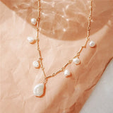 14K Gold Filled Baroque Pearl Choker Necklace