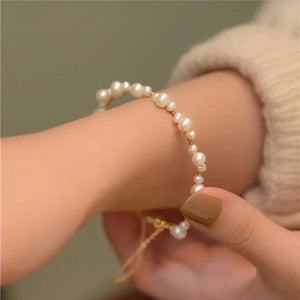 Natural Baroque Pearl Bracelet – 14K Gold-Filled Handmade Jewelry