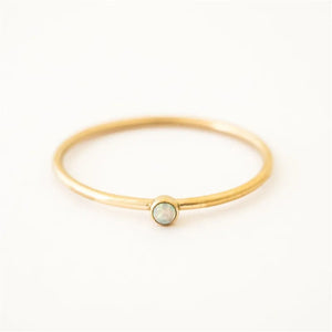 14K Gold Filled Tiny Opal Ring – Minimalist Boho Jewelry