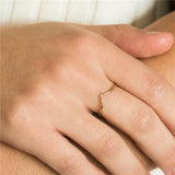 Real 14K Gold Filled Chevron Ring – Minimalist Boho Knuckle Jewelry