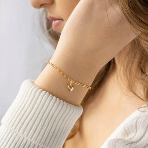 Gold-Filled Heart Bracelet – Handmade Boho Charm Jewelry