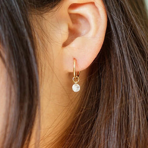 14K Gold Filled with 15MM Zircon Hoop Earrings