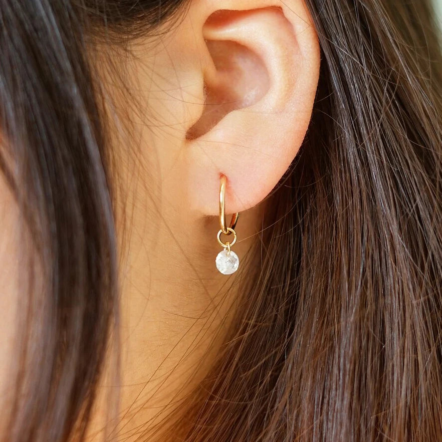 14K Gold Filled with 15MM Zircon Hoop Earrings