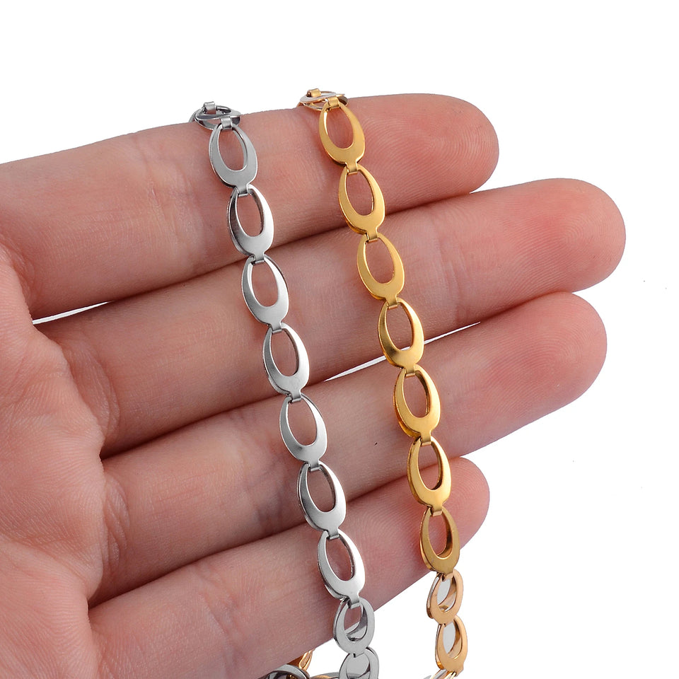 Fashion Stainless Steel Eye Oval Bracelet – Chic & Personalized Jewelry