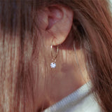 14K Gold Filled 30MM Hoop Earrings Trendy Zircon Fine Jewelry