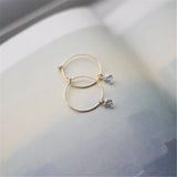 14K Gold Filled 30MM Hoop Earrings Trendy Zircon Fine Jewelry