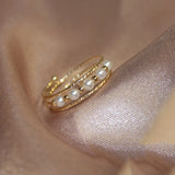 14K Gold Filled 3MM Natural Pearl Ring – Handmade Boho Minimalist Jewelry