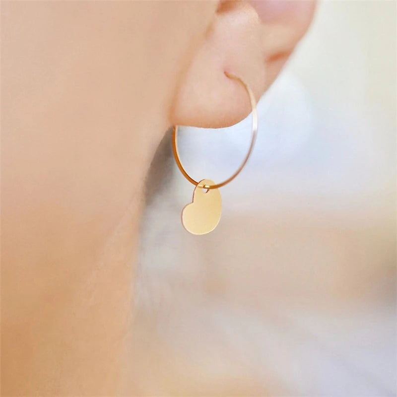 14K Gold Filled Heart-Shaped Hoop Earrings