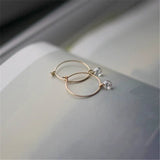 14K Gold Filled 30MM Hoop Earrings Trendy Zircon Fine Jewelry