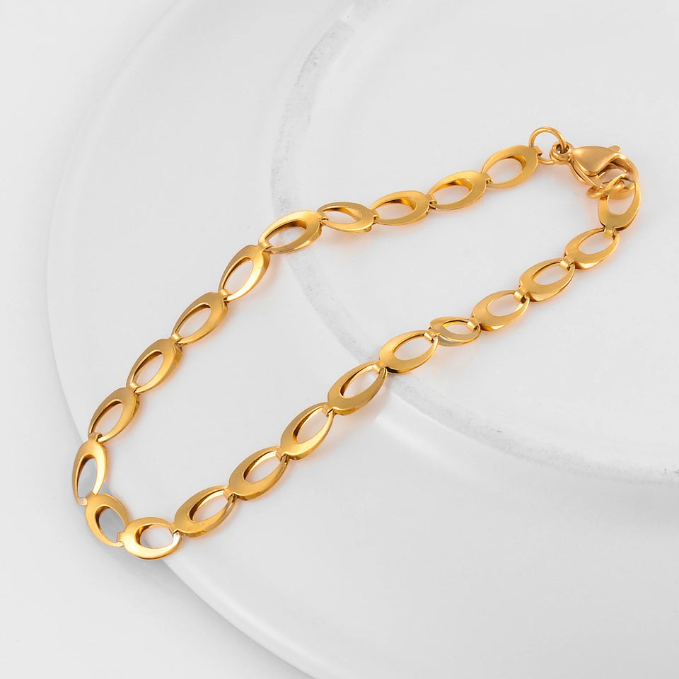 Fashion Stainless Steel Eye Oval Bracelet – Chic & Personalized Jewelry