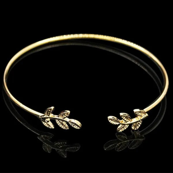 Open Cuff Punk Bracelet – Heartbeat, Leaf, Arrow & Heart Design