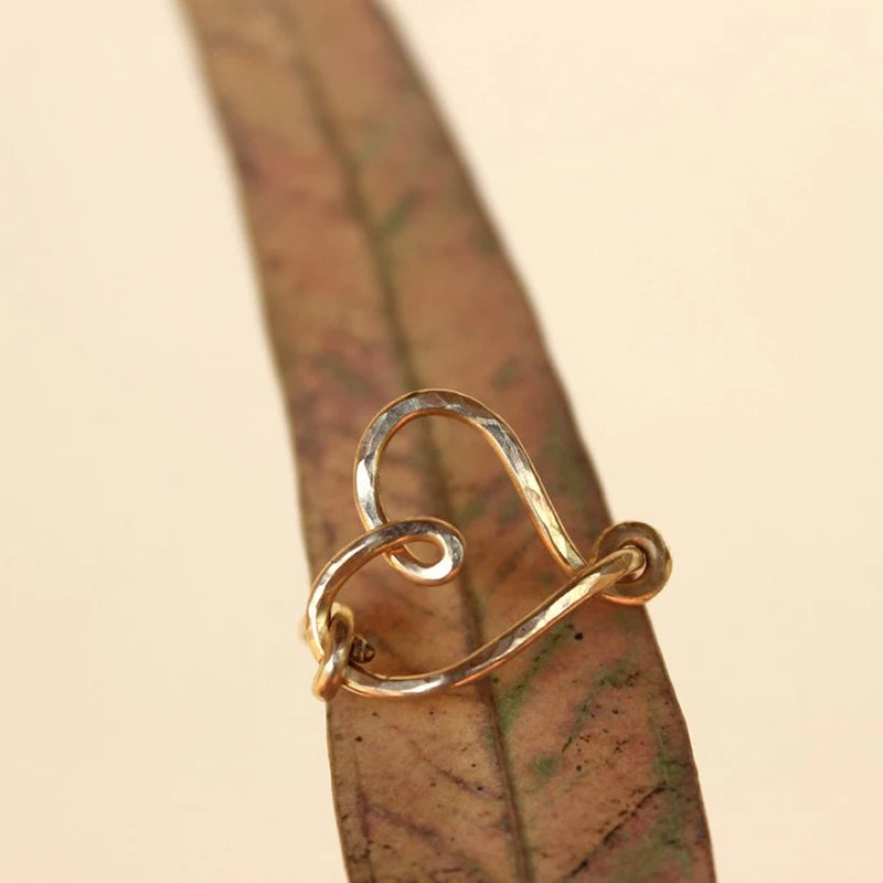 925 Silver Handmade Heart Ring – Elegant Knuckle Jewelry for Women