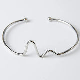 Open Cuff Punk Bracelet – Heartbeat, Leaf, Arrow & Heart Design