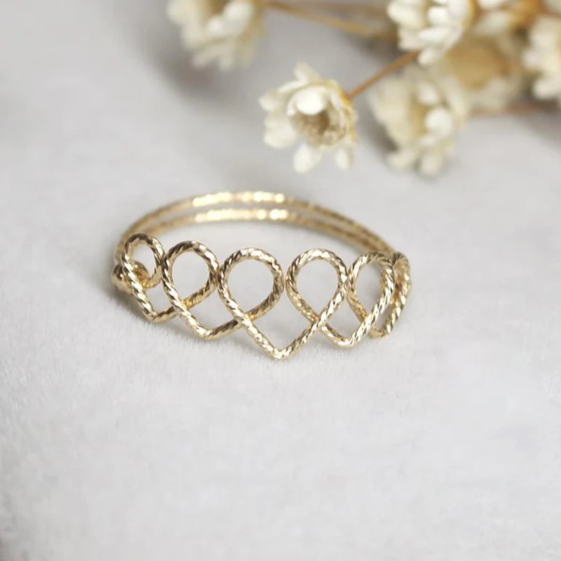 Handmade Gold Filled Heart Ring – Boho Jewelry for Women