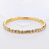 Elegant Crystal Bracelet – Gold-Tone Elastic Bangle