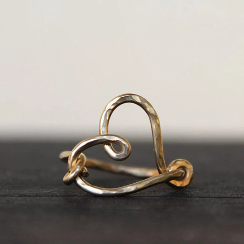 925 Silver Handmade Heart Ring – Elegant Knuckle Jewelry for Women