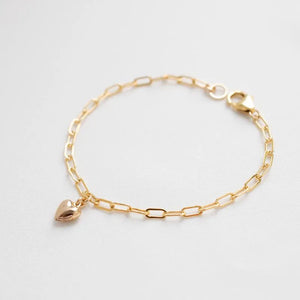 Gold-Filled Heart Bracelet – Handmade Boho Charm Jewelry