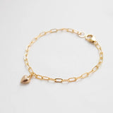 Gold-Filled Heart Bracelet – Handmade Boho Charm Jewelry