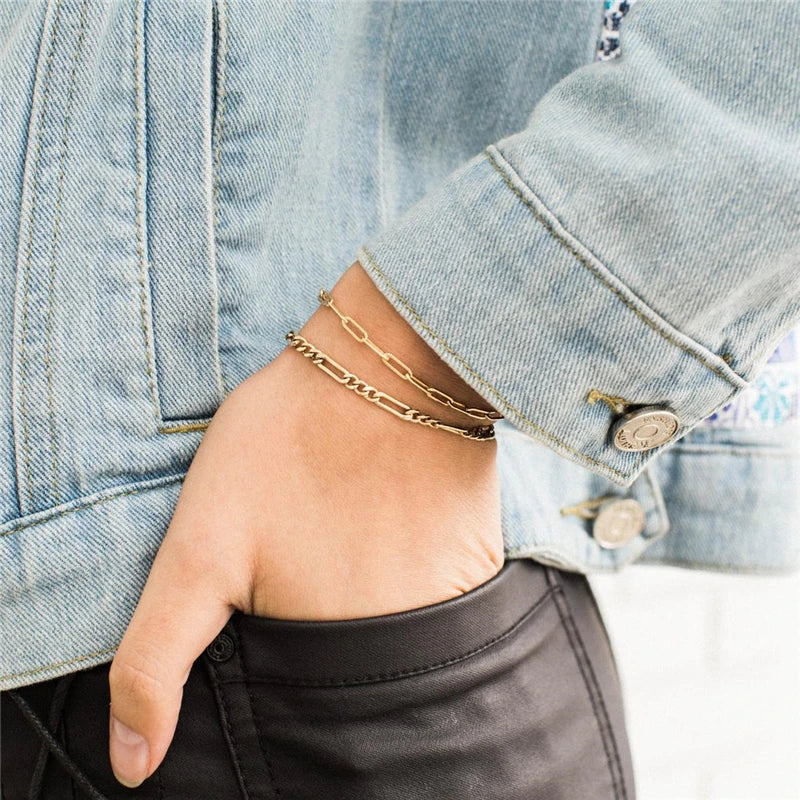 14K Gold-Filled Chain Bracelet – Handmade Boho Charm Jewelry