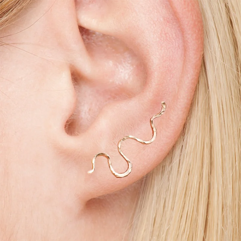 925 Silver & 14K Gold Filled Minimalist Ear Climber Earrings