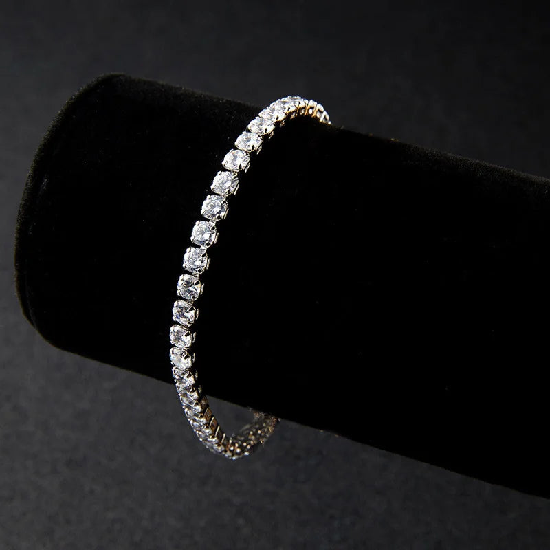 Elegant Crystal Bracelet – Gold-Tone Elastic Bangle