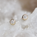 14K Gold Filled Cubic Zirconia Stud Earrings Tarnish-Resistant & Waterproof