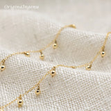 14K Gold Filled Beaded Choker Necklace Handmade Minimalist Boho Jewelry for Women