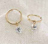 14K Gold Filled with 15MM Zircon Hoop Earrings