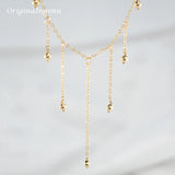 14K Gold Filled Beaded Choker Necklace Handmade Minimalist Boho Jewelry for Women