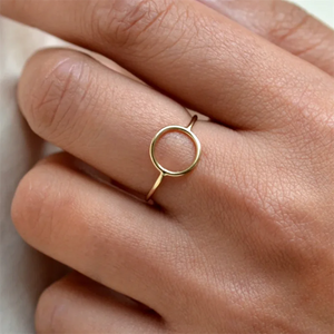 14K Gold Filled Karma Circle Ring – Boho Knuckle Jewelry
