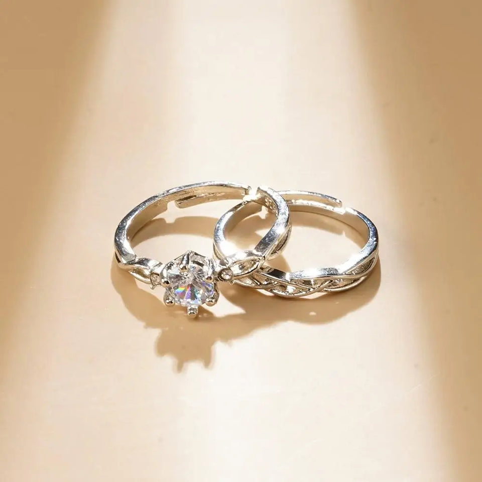 Adjustable Couple Rings – Romantic Wedding & Anniversary Bands