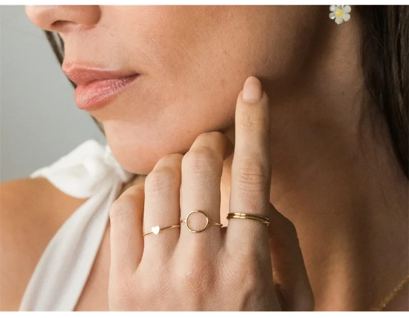 14K Gold Filled Karma Circle Ring – Boho Knuckle Jewelry