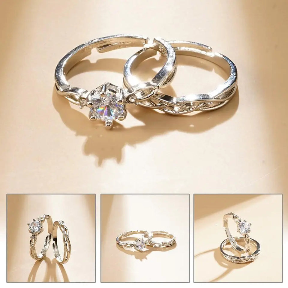 Adjustable Couple Rings – Romantic Wedding & Anniversary Bands