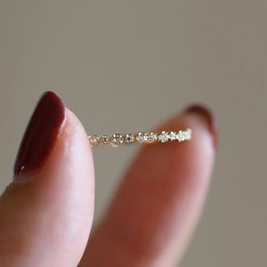 925 Sterling Silver 14K Gold Plated Zircon Ring – Elegant Geometric Design