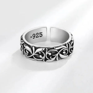 Retro Eternal Vine Ring – Vintage Silver Punk Gothic Open Band