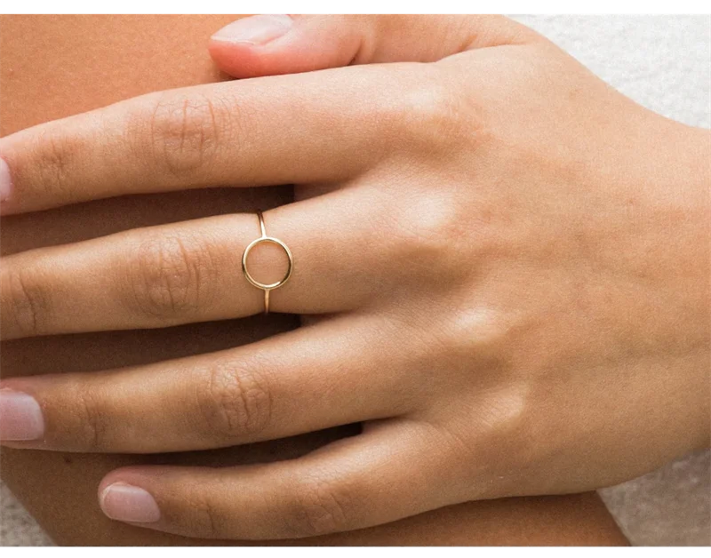 14K Gold Filled Karma Circle Ring – Boho Knuckle Jewelry