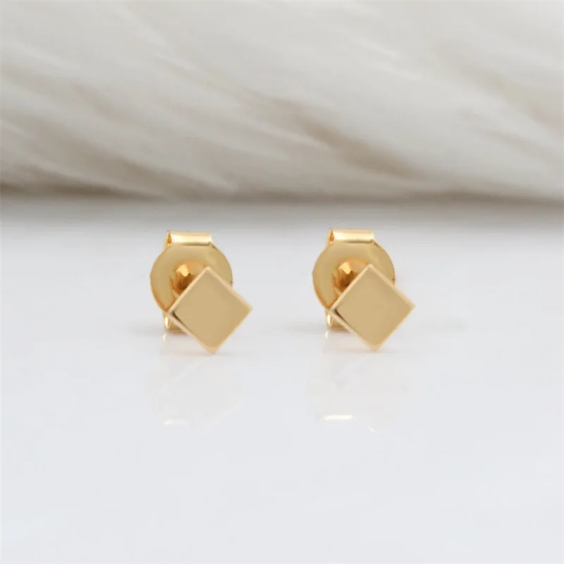 14K Gold Filled Square Tarnish-Resistant Stud Earrings
