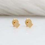 14K Gold Filled Square Tarnish-Resistant Stud Earrings