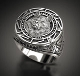 925 Sterling Silver Retro Wolf Totem Ring – Warrior Thai Silver Ring
