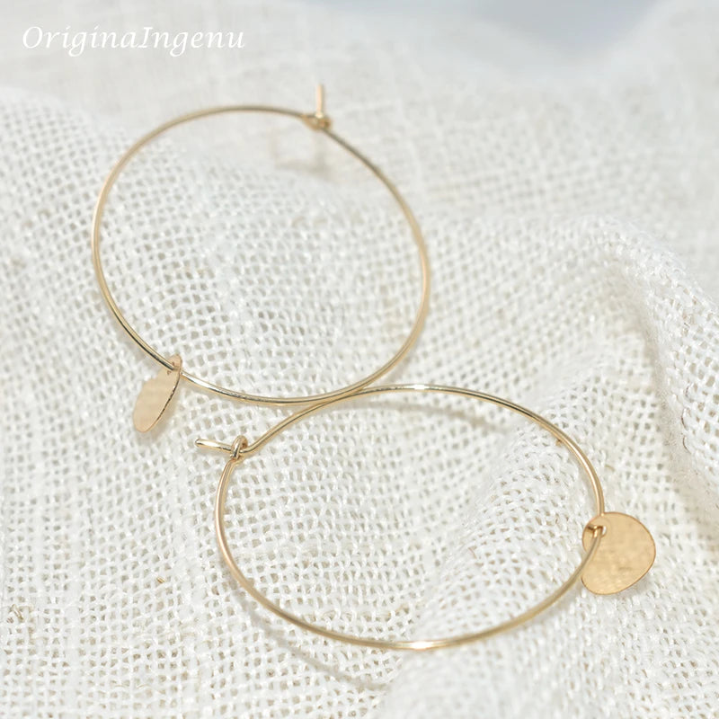 14K Gold Filled Heart-Shaped Hoop Earrings