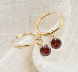 14K Gold Filled Birthstone Zircon Hoop Earrings