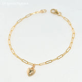Gold-Filled Heart Bracelet – Handmade Boho Charm Jewelry