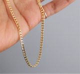 14K Gold Filled Curb Chain Choker Necklace for Women