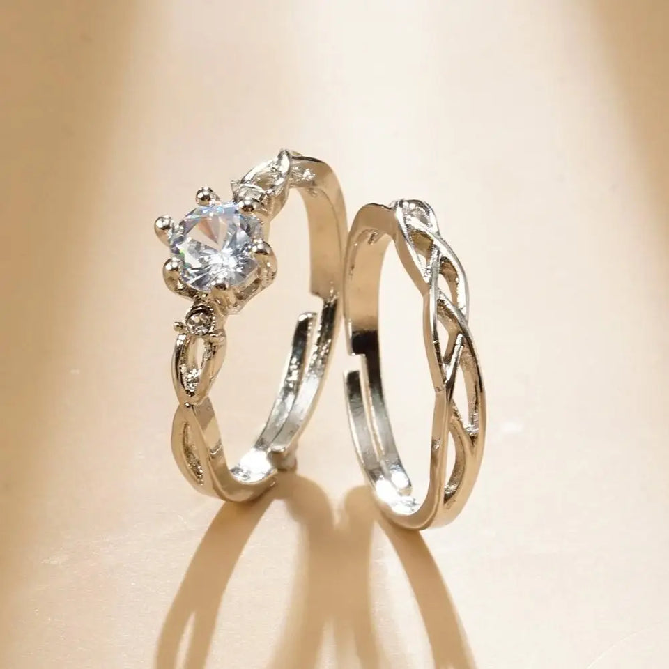 Adjustable Couple Rings – Romantic Wedding & Anniversary Bands