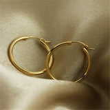 14K Gold Filled Hoop Earrings Classic Minimalist Jewelry for Women