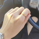 2mm Golden Stainless Steel Heart Ring – Minimalist Wedding Band